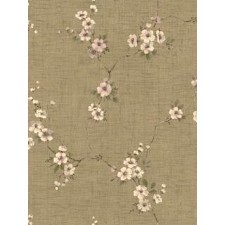 Seabrook Designs HE50409 Heritage Acrylic Coated Floral-trail Wallpaper
